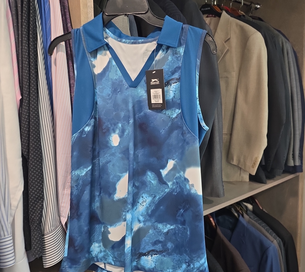 Slazenger Blue Tie-Dye V-Neck Sleeveless Tank